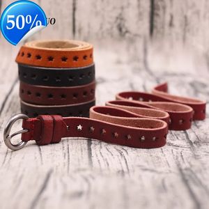 Ceintures 2.3CM femmes véritable Cosskin ceinture en cuir véritable s évider femme Cinturones sangle pour jean 231017