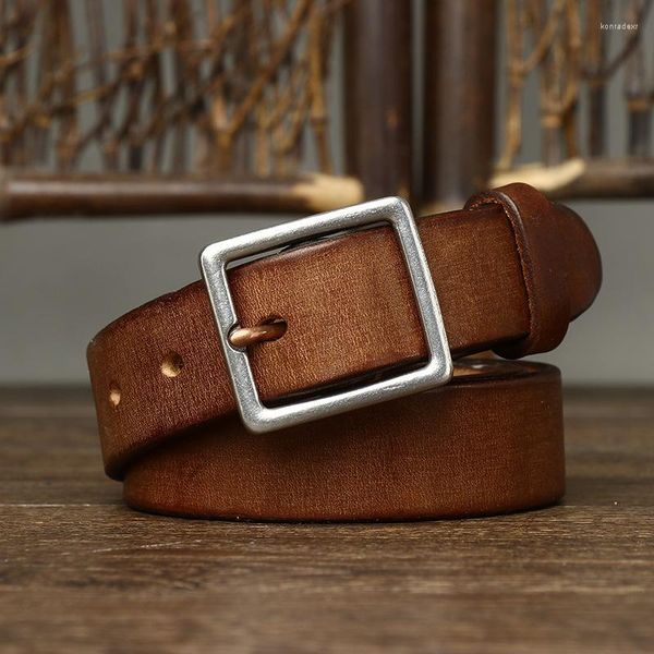 Cinturones 2,8 cm de ancho cinturón de mujer cinturón de cuero de vaca genuino diseñador de alta calidad hebilla de acero inoxidable mujer Jeans cintura