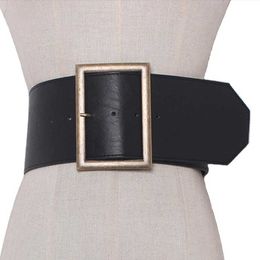 Ceintures 2020 Mode Boucle en métal large ceinture en cuir Punk cool ceintures exagérer heavy metal ceintures larges hip hop cuir pu ceinture pour femmes G230207