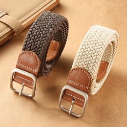 Riemen 2022 mode canvas gevlochten riem voor vrouwen mannen vierkante pin gesp gew gewogen kleine stretch taille strap jeans cinturon mujer