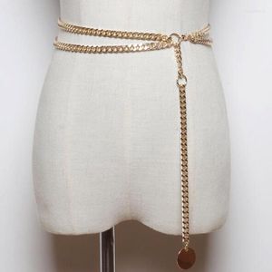 Belts 2022 Fashion metal taille Lange Tassel Gold Chain Belt Women Girlship Style vrouwelijke femme tailleband accessoires