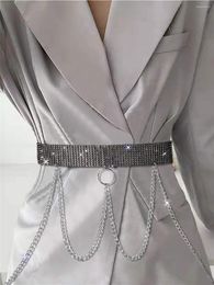 Cinturones 2022 moda strass cadena cintura cinturón brillante cristal borla cintura cuerpo para mujeres