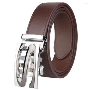 Cinturones 2022 de lujo de moda para hombres hebilla de aleación automática cinturón masculino cuero de vaca genuino Golf de talla grande 130cm