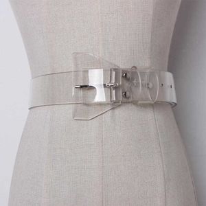 Cinturas 2022 NUEVO Summer Unisex Belt QZ0093 Color sólido de plástico transparente PVC Material Femenino Tide de moda All-Match Casual