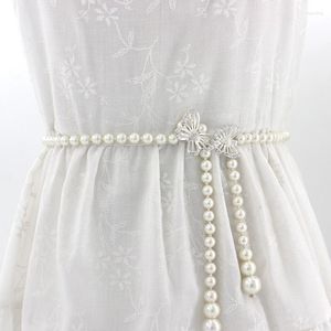 Ceintures 2022 perles taille chaîne ceinture dame doux strass nœud pour robe jupe pull décoration élastique ceinture en gros