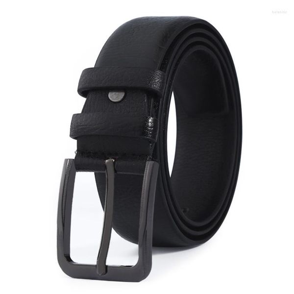 Cinturones 2023 3,7 cm Cinturón para hombres Ocio Viajes Cuero Cintura Sello Durable Aleación de lujo Aguja Hebilla Diseño Trabajo de negocios