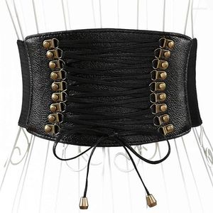 Ceintures 2023 Corset Pu Cuir Large Ceinture Minceur Corps Pour Femmes Élastique Taille Haute Ceinture Cinto Sobretudo Feminin Ceinture