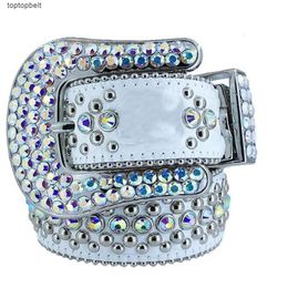 Cinturones 2023 Diseñador Bb Belt Simon Cinturones para hombres Mujeres Cinturón de diamantes brillantes Negro sobre negro Azul blanco multicolor con pedrería brillante como regalo 5ess965 10A