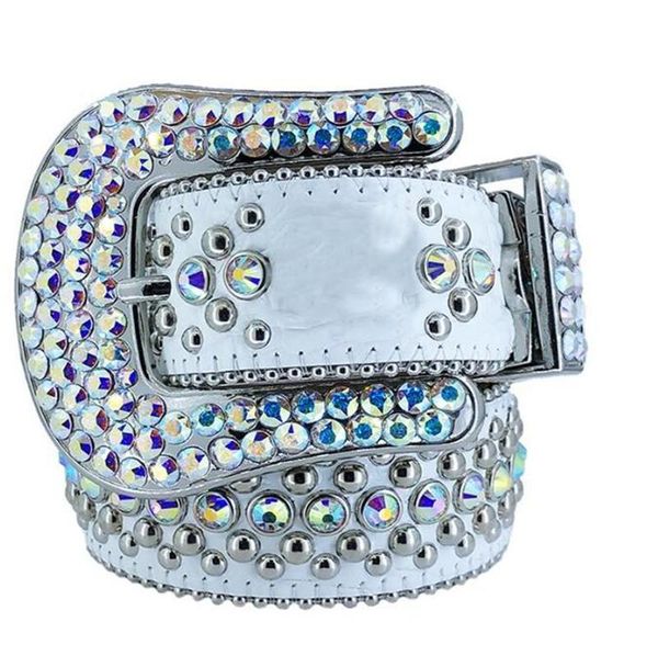 Ceintures 2023 Designer Bb Belt Simon Ceintures pour hommes femmes Ceinture de diamant brillant noir sur noir bleu blanc multicolore avec strass bling comme cadeau 5ess965