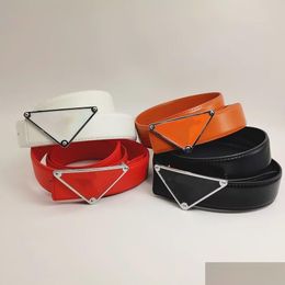 Riemen 2023 Mode Klassiek Voor Mannen Vrouwen Designer Riem Sier Heren Zwart Glad Gouden Gesp Lederen Jurken Fashionbelt Drop levering Ac Otn6Q