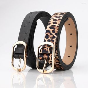 Cinturones 2023 Diseñador de moda Cinturón de cuero Mujer Leopardo Serpiente Estampado Cintura para mujeres Mujer Cinto Feminino