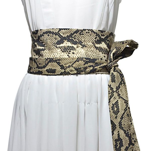 Ceintures 2023 Dames Serpent Motif Ceinture Soie Sauvage Doux Python Décoration Large Bg-1115