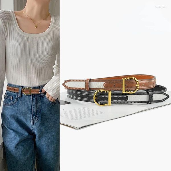 Ceintures 2023 Ceinture en cuir pour femmes Épissage à la main Tendance personnalisée avec jeans Pantalons décontractés Étudiants en gros