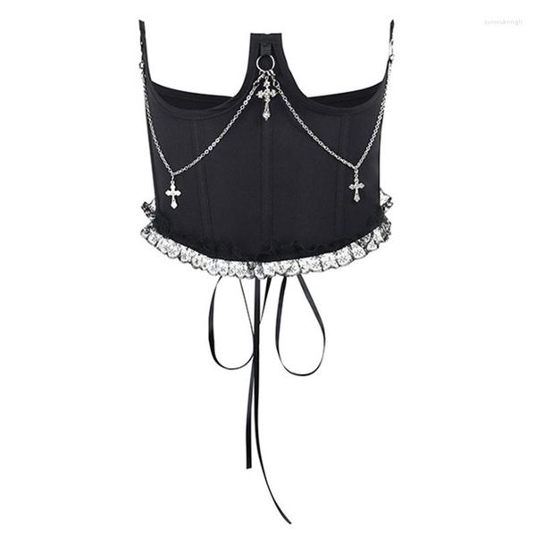 Ceintures 2023 Sexy femmes haut Corset avec ceinture réglable femme noir soulever mascarade fête culture balancent chaîne mince Wrap