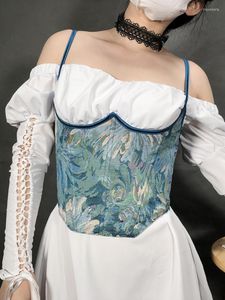 Ceintures 2023 été Vintage Corset sous le buste femmes bleu soirée élégant Sexy taille ceinture Style coréen concepteur esthétique