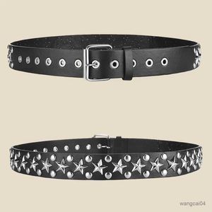 Ceintures 2023New Fashion Pentagram Riveté Ceinture Femme Punk Hip Hop Rock Jeans Ceinture Pour Hommes