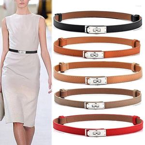 Cinturones 2024 Fashion Belt de cuero de diseño de alta calidad para mujeres Fine Golden Lock Buckle Dress Jeans Sweater Wistand