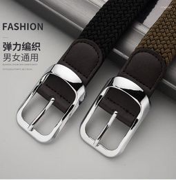 Cinturones 2024 Cinturón de lona tejido multicolor unisex de alto extravagante con fajas de cintura elástica para hombres y mujeres