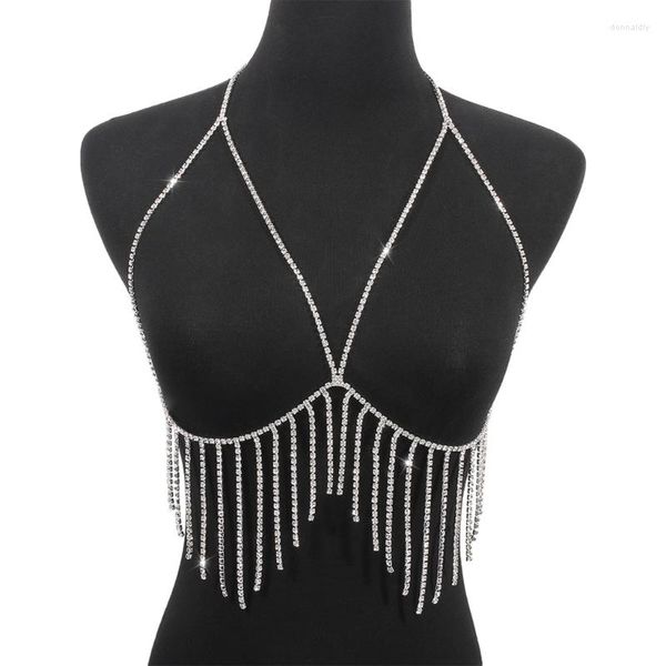 Cinturones 28TF Sexy Body Chain Bras Bikinis BraChain Pecho Collar Soporte JewelryBra