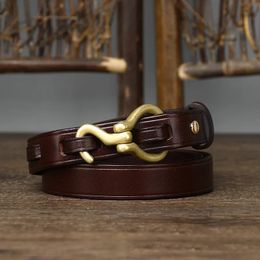 Ceintures 2CM Top qualité peau de vache en cuir véritable ceintures pour femmes Cummerbund de luxe femme ceinture décorative Simple taille ceinture pour jean 231115