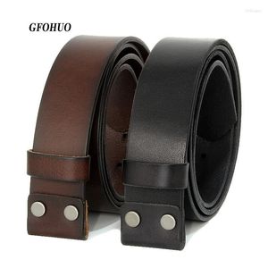 Ceintures 3.3 cm et 3.8 cm largeur Vintage sans boucle ceinture costume lisse hommes luxe peau de vache solide cuir véritable sans boucle ceintures Forb22