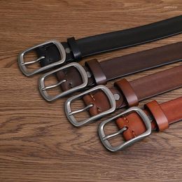 Cinturones de 3,3 cm de ancho para hombre, cinturón con hebilla, cuero de vaca Original, correa de lujo, informal, de alta calidad, G813
