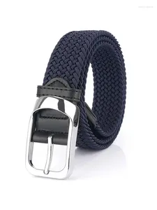 Ceintures 3,5 cm de large haute qualité hommes ceinture tissé tissu humide décontracté élastique jean zigzag aiguille boucle toile golf été 105 cm broche