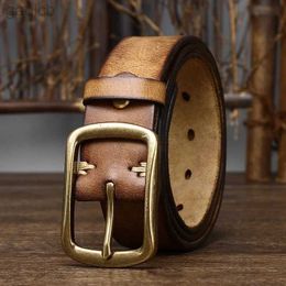 Ceintures 3.8cm cuir de vachette ceinture de haute qualité en cuir véritable hommes ceinture boucle sangle large ceinture de luxe ldd240313