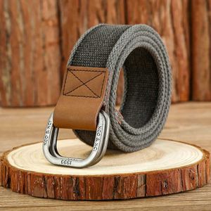 Cinturones 3,8 cm nuevo simple doble anillo hebilla de aleación tejido lienzo algodón cinturón para hombre retro decoración de ocio cinturón para hombre al por mayor Q240401