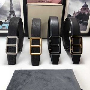 Riemen 3a+ tom-fords Buckle High Luxury Accessories Designer Big T Belt Fashion Women Nieuwe Kwaliteit Men Kleding Echt lederen tailleband met doos en stofzak