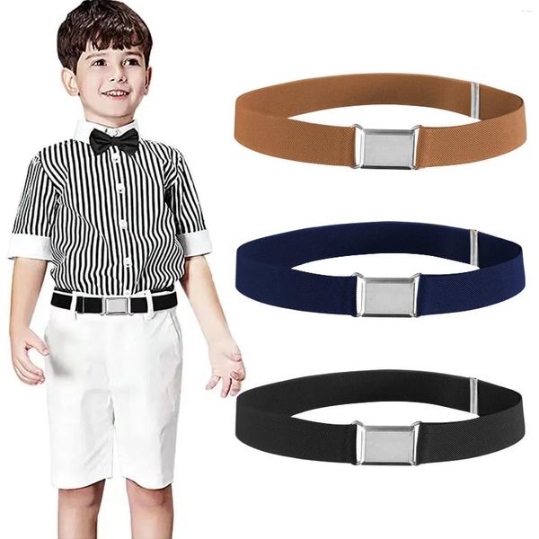 Cinturones 3 uds, cinturón para niños de longitud ajustable para niños pequeños, pantalones vaqueros elásticos para uniforme escolar, pantalones informales elásticos invisibles para niños y niñas