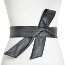 Cinturones 4,5 cm de ancho y 180 cm de largo cinturón de pajarita versión coreana colección de cintura para mujer con accesorios de lana para un vestido