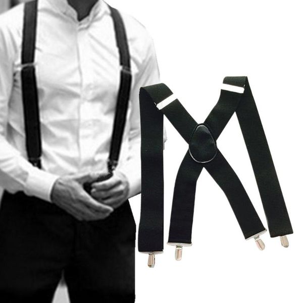 Ceintures 50mm de large bretelles élastiques réglables x-back X forme pince-on pantalons pour hommes bretelles pour femmes ceinture 20FEB4