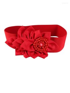 Ceintures 6CM large ceinture grande taille fille fleur manteau décoratif polyvalent longues femmes rouge noir ceinture élastique robe mode taille couverture
