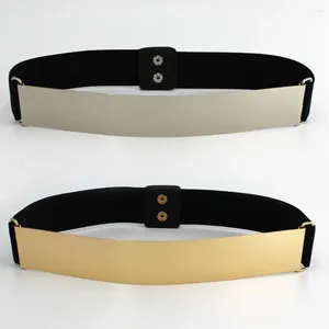 Riemen Accessoires Verstelbare tailleband Spiegel Goud Zilver Dames Tailleriem Corset Elastische buikbanden Metaal