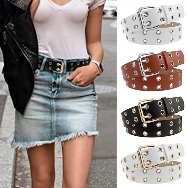 Ceintures accessoires pour femmes Cummerbunds PU cuir Goth ceinture réglable Punk taille ceinture jean ceintures