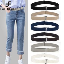 Ceintures Réglable Élastique Invisible Ceinture Soild Couleur Sans Soudure Jeans Ceintures Pour Homme Femme Pantalon Slim Stretch Web Strap avec Boucle Plate Z0223