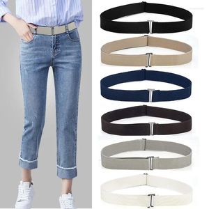 Ceintures réglables extensibles bande élastique ceinture invisible pour femmes hommes jean pantalon robe boucle plate facile à porter