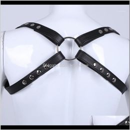 Cinturones Aessories Drop Delivery 2021 Moda Sexy Men Lingerie Faux Leather Ajustable Body Chest Arnés Bondage Gay Costume With Press Butt