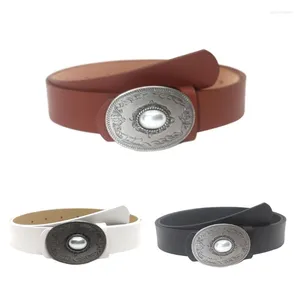 Cinturones Estética Oval Perla Hebilla Cinturón Para Mujeres Moda Pin Casual Cintura Jeans Pantalones Decoraciones 28TF