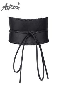 Riemen aetrends vrouwen zachte lederen zelfband wrap cinch riem obi -stijl brede taille band d01123615804