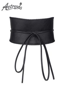 Riemen aetrends vrouwen zacht lederen zelfband wrap cinch riem obi -stijl brede taille band d01121982936