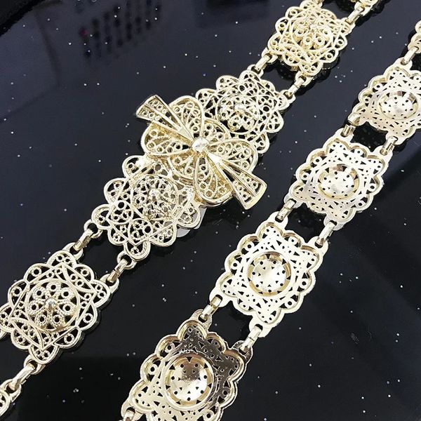 Ceintures chaîne de taille en métal pour femmes algériennes, faite à la main avec chaîne de corps de petite taille délicate, jupe longue, ceinture pour fille, bijoux 231017