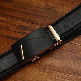 Cinturones Anxianni, cinturón de cuero de vaca de diseñador para hombre, hebilla automática de lujo para hombres