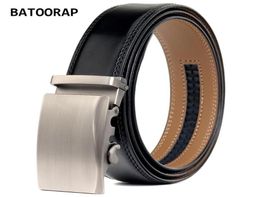 Ceintures Batoorap Designer Belt for Men Fashion Cowhide Strap de taille mâle en cuir noir à cliquet en métal wle0091549324