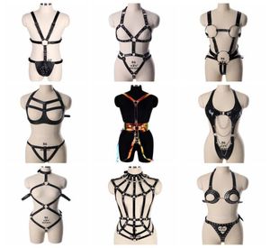 Riemen Bdsm Verstelbare Handgemaakte PU Bandage Sexy Body Borstharnas Vrouwen Lederen Band Gothic Jarretellegordel Erotische Lingerie8175843