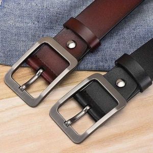 Ceinture ceinture pour hommes rétro aiguille boucle courroie de boucle et de loisirs à la tendance Nouvelle hommes jeans polyvalents ceinture de ceinture de jeunes Y240507 à la mode Y240507