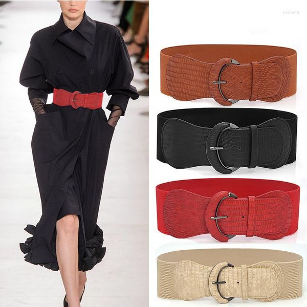 Cinturones cinturón ancho fajas grandes corsé para mujer vestido abrigo moda elástico diseñador negro pretina faja cinta