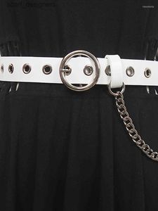 Ceinture ceinture111 en cuir en cuir en métal annulaire annulaire ceinture de ceinture chaîne de taille concevoir une couleur solide ajusté mode femelle 2023 1495 y240411