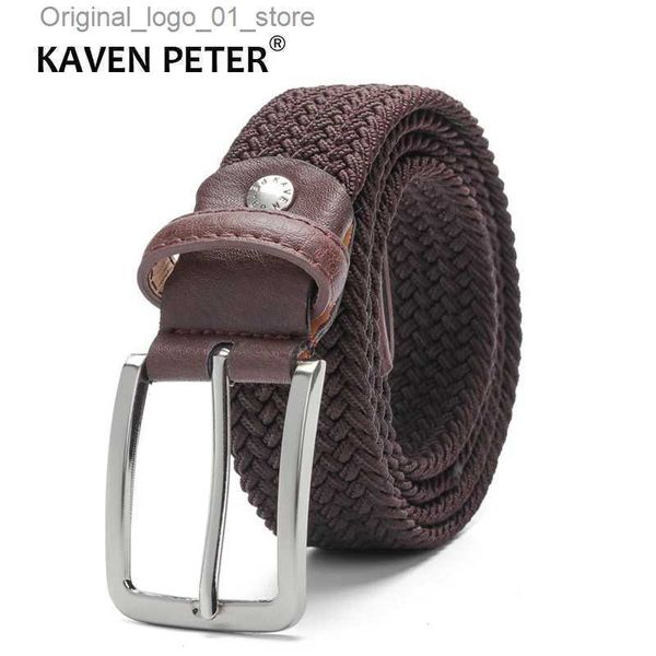 Cinturones Cinturones Cinturón elástico para hombres y mujeres Cinturón de lona Cinturón de cuero tejido trenzado elástico 1-3/8 